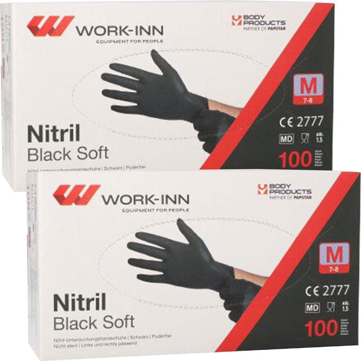 Image du produit Work-inn Gants jetables en nitrile, non poudrés, 200 pcs. (M)