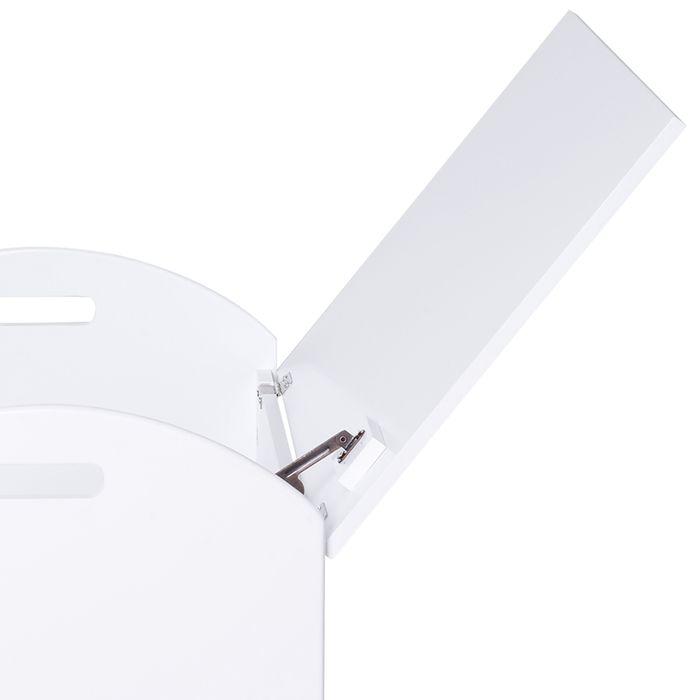 Produktbild Swisshandel24 Spielzeugkiste Kinder Aufbewahrungsbox Sitztruhe Sicherheitsscharnier Weiss MDF 62 x 40 x 46,5 cm