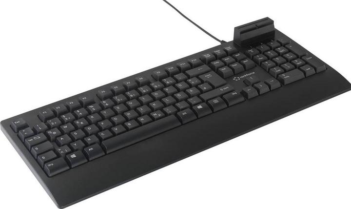 Actual product image Renkforce RF-CKB-200 USB Keyboard German, QWERTZ Black Smart card reader (DE, Cable)