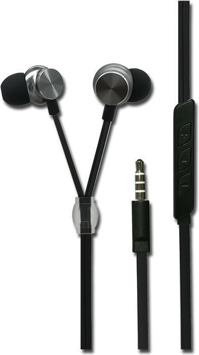 2GO Metallic InEar Headset 3,5mm Stereo, silber/sw (Kabelgebunden)