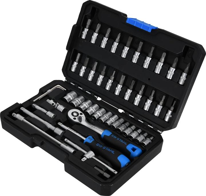 Immagine prodotto SW-Stahl 07748L Set di chiavi a bussola 1/4" di pollice esagonale I Valigetta portautensili da 48 pezzi I