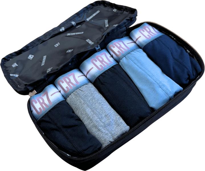 Actual product image CR7 Mens Trunk Cotton Stretch 5-Pack & Travel Bag (S, 5-pack)