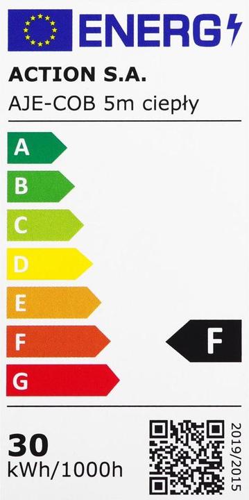 Energie-Label Activejet AJE-COB ciep LED Strip Universalstreifenleuchte Indoor (Warmweiss, 500 cm, Indoor)