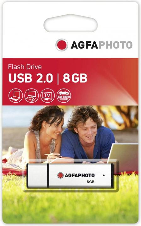 Image du produit AGFAPHOTO USB 2.0 argent 8Go 8Go (8 Go, USB-A, USB 2.0)
