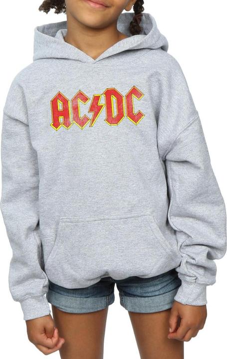 Actual product image AC/DC Girls Distressed Red Logo Hoodie (116)