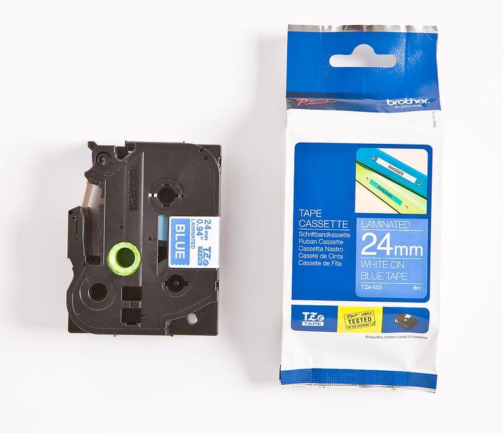 Produktbild Brother Tze-555 (2.40 cm, Blau, Weiss)