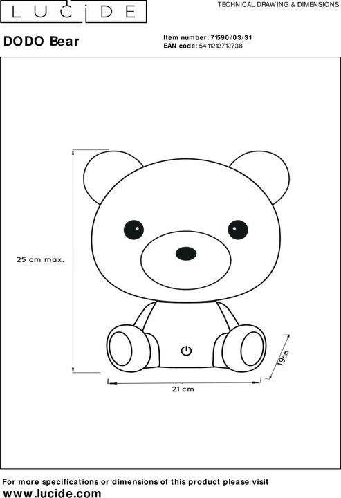 Actual product image Lucide Dodo Bear (250 lm)