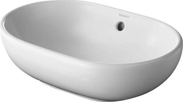 Immagine prodotto Duravit Lavabo da appoggio FOSTER w ÜL senza foro per rubinetto panca 495x350mm bianco WG (350 mm, 495 mm)