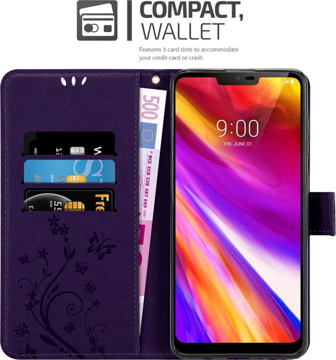 Produktbild Cadorabo Flower Book Hülle für LG G7 ThinQ / FIT / ONE (LG G7 Fit, LG G7 ThinQ, LG G7 One)