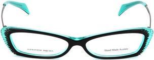 Actual product image Alexander McQueen AMQ-4163-R2K Black Turquoise Eyeglass Frame