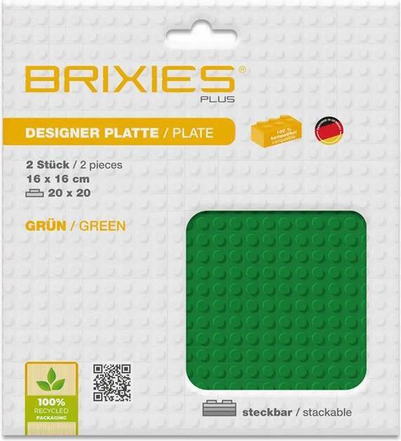 Actual product image Brixies Building board 20x20 Basic double pack green