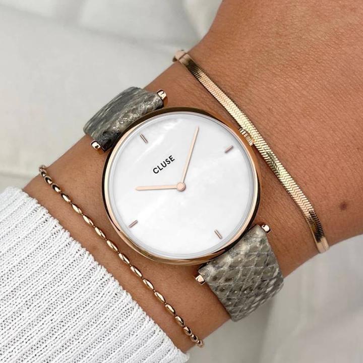 Image du produit Cluse Triomphe Rosé Python (Montre analogique, 33 mm)