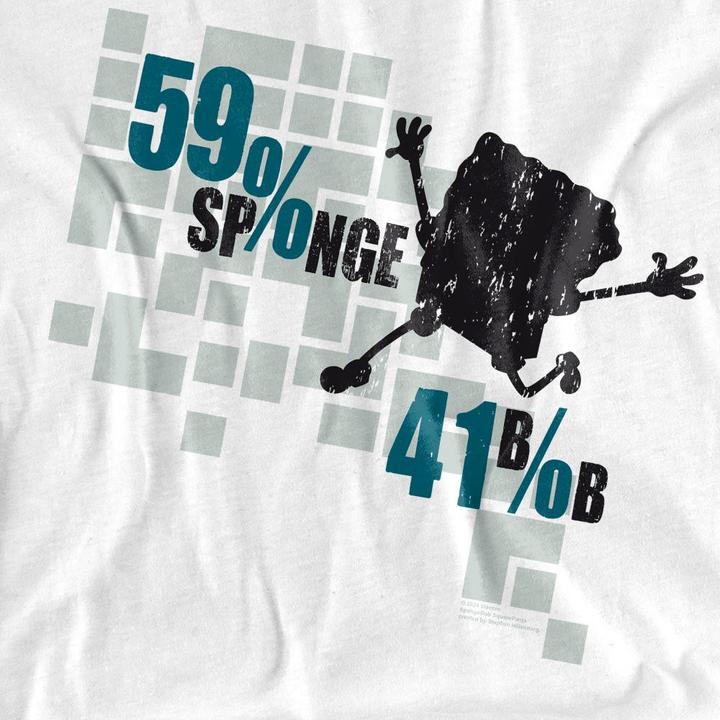 Immagine prodotto Spongebob Squarepants 59% Sponge 41% Bob Maglietta Adulto Unisex (L)
