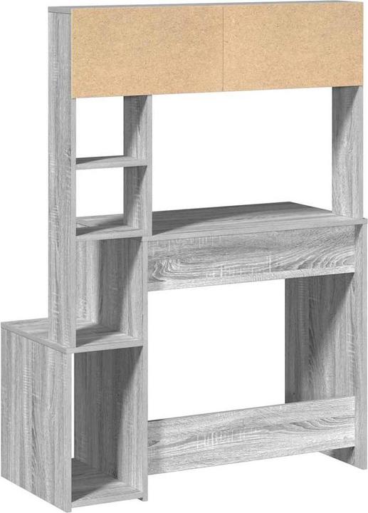 Produktbild VidaXL Schreibtisch mit Regal Grau Sonoma 100x45x140 cm Holzwerkstoff (100 x 45 x 140 cm)