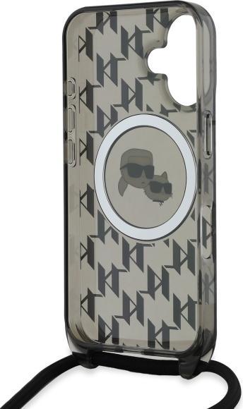 Actual product image Karl Lagerfeld KLHMP16SHCKCKLCK iPhone 16 6.1" czarny/black hardcase IML Crossbody Monogram Karl (Apple iPhone 16)