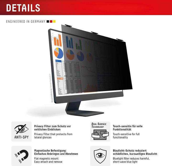 Produktbild Displex Privacy Safe, Desktop Monitor Blickschutzfilter (27", 16 : 10)