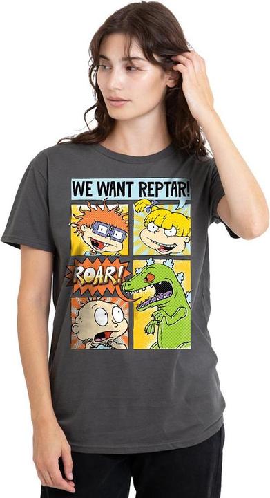 Actual product image Rugrats Unisex Adult We Want Reptar! Comic T-Shirt (S)