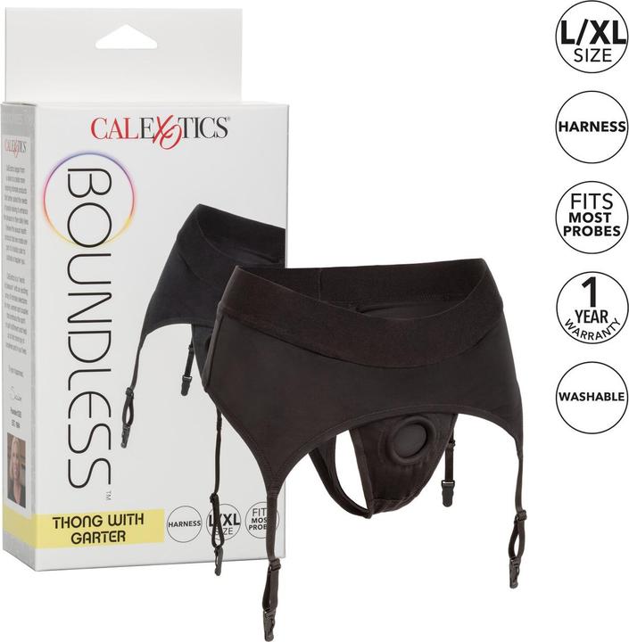Produktbild CalExotics Boundless™ Thong with Garter - L/XL (L, XL)