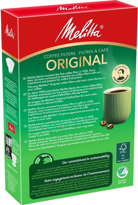 Actual product image Melitta Original 1x4, Basket, Disposable coffee filter, Paper, 80 pc(s)