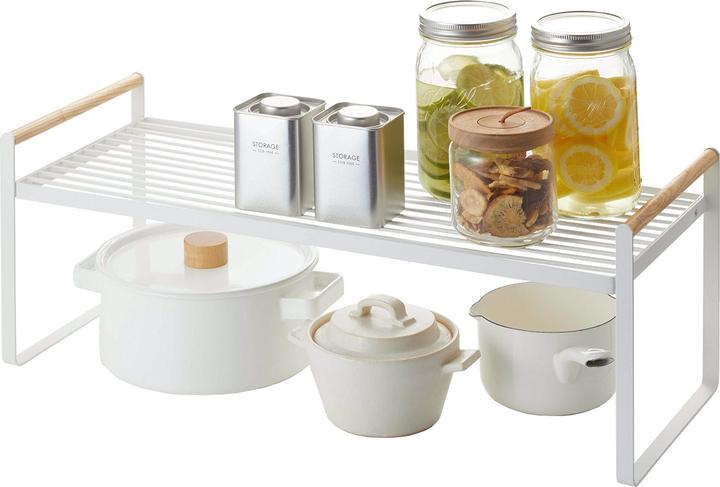 Image du produit Yamazaki Étagère de cuisine avec poignées en bois TOSCA