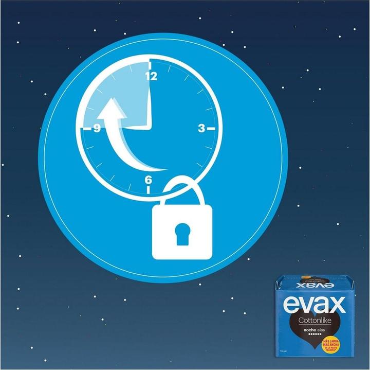 Actual product image Evax Cottonlike night sanitary towels with wings 9 pieces (9 x, Sanitary pads)