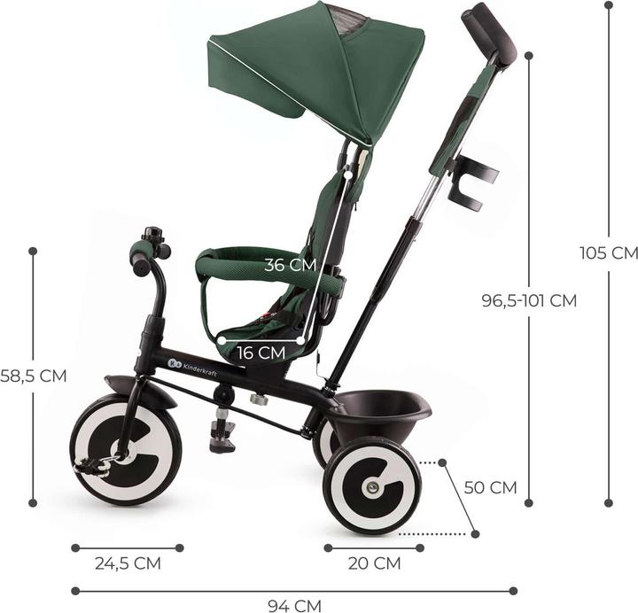 Productafbeelding KinderKraft driewieler ASTON MYSTIC GROEN
