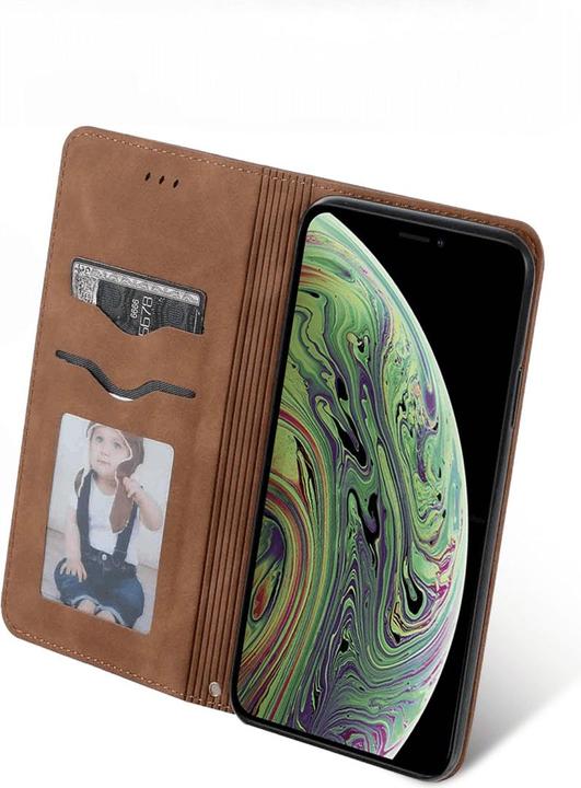 Actual product image Cover-Discount iPhone 11 Pro Max - Business Flip Case brown (Apple iPhone 11 Pro Max)