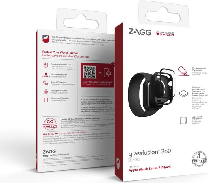 Actual product image Zagg Glass Fusion 360 Apple Watch Se