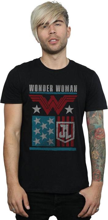 Produktbild Justice League Movie Wonder Woman Flag TShirt (XL)