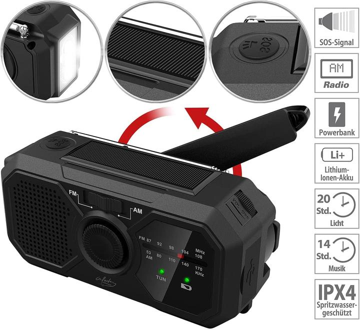 Produktbild Infactory Solar- und Dynamo-Koffer-Radio (FM, AM)