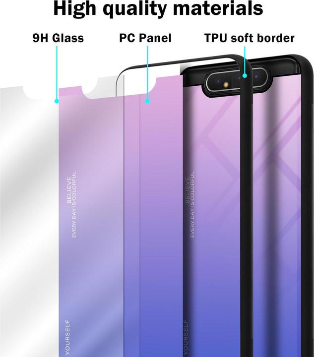 Produktbild Cadorabo TPU 2 Farben Glas Cover (Samsung Galaxy A80)