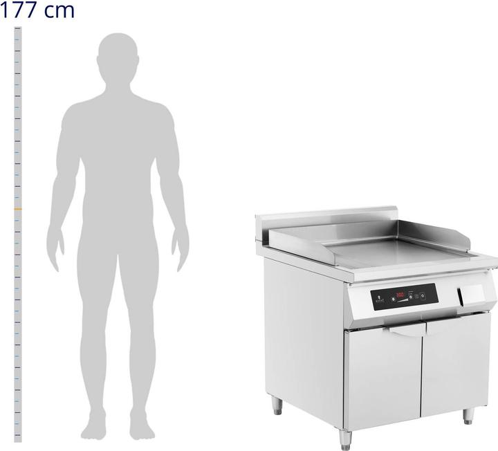 Produktbild Royal Catering Induktionsgrill Grillplatte 10000 W glatt 180 min Timer 80 - 300 °C Stauraum