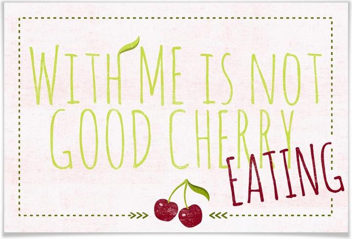 Actual product image Trenddeko With me is not good cherry eating (90 x 60 cm)