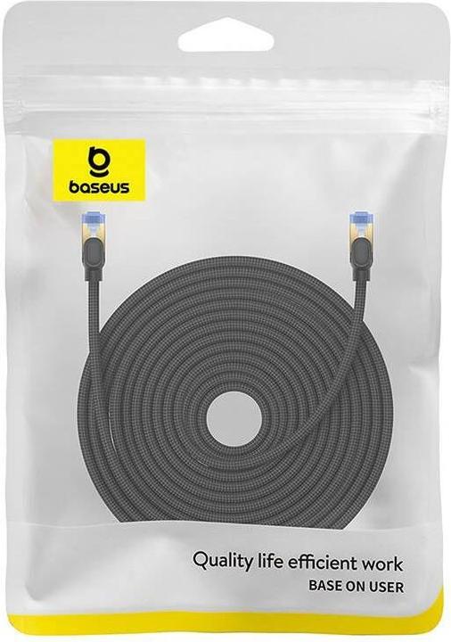 Actual product image Baseus Braided network cable cat.7 Ethernet RJ45, 10Gbps, 25m (black) (CAT7, 25 m)