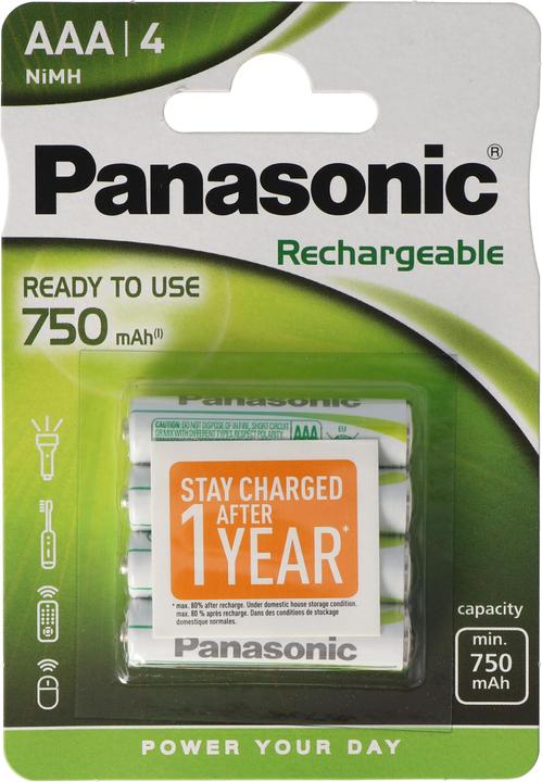 Produktbild Panasonic Rechargeable (4 Stk., AAA, 750 mAh)