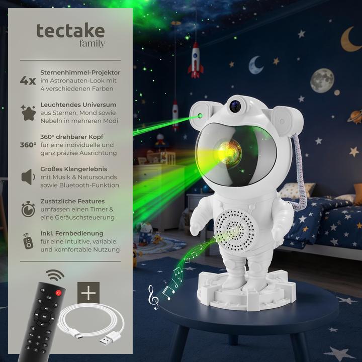 Immagine prodotto tectake Sternenhimmel-Projektor Astronaut, inkl. Bluetooth