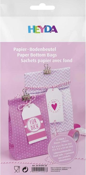 Actual product image Heyda Paper bag 12 pieces Pink (Gift bag, 12 x)