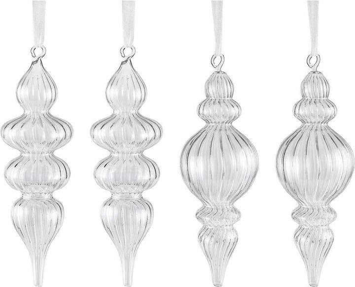Produktbild Loberon Weihnachtsschmuck 4er Set Diorise klar (4 -teilig)