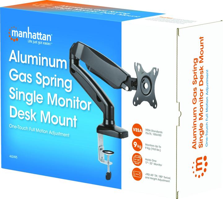 Produktbild Manhattan Halterung 1 Monitor Gasdruck Aluminium 17-32 Zoll (Tisch, 32")