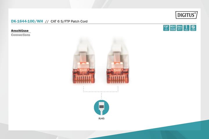 Actual product image Digitus CAT 6 S/FTP patch cord (S/FTP, CAT6, 10 m)