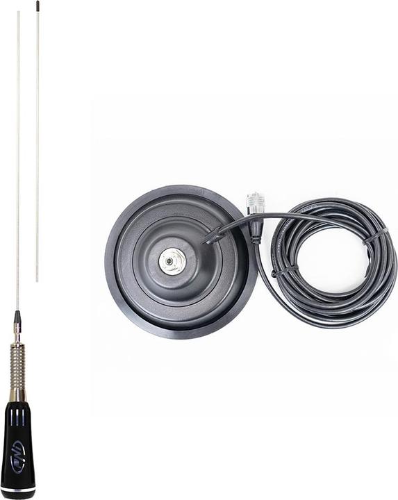 Actual product image PNI CB antenna package Led 2000, length 90 cm and magnetic base 145/PL