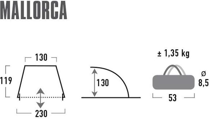 Produktbild High Peak Mallorca (Strandzelt + Strandmuschel, 1.35 kg, 1 Person)