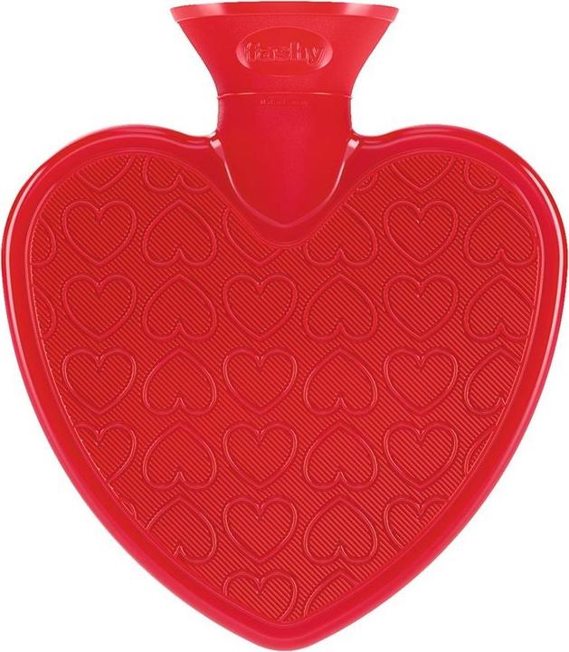 Immagine prodotto Fashy Borsa dell'acqua calda Heart a doppia lamella in termoplastica rossa (0.70 l)