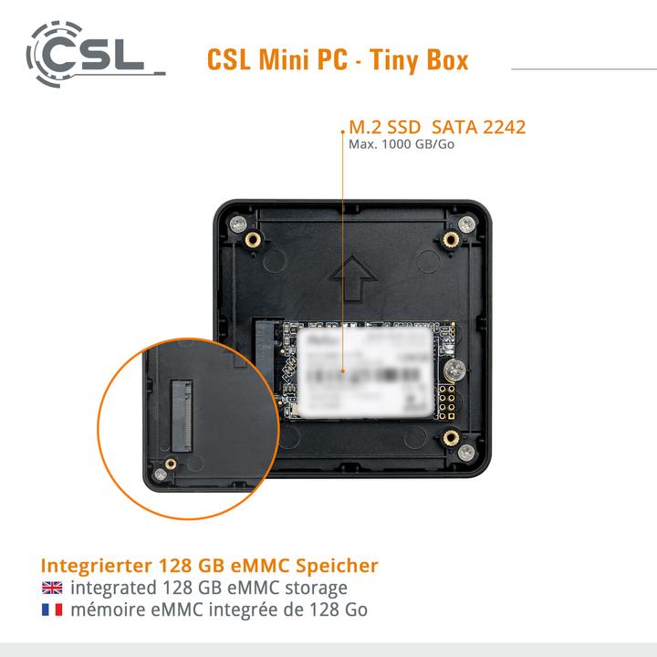 Produktbild CSL Tiny Box (Intel Celeron N4120, 4 GB, 128 GB, Intel UHD Graphics)