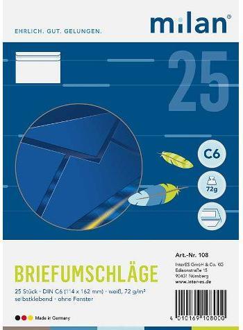 Produktbild Briefumschläge DIN C6 ohne Fenster (25 x)