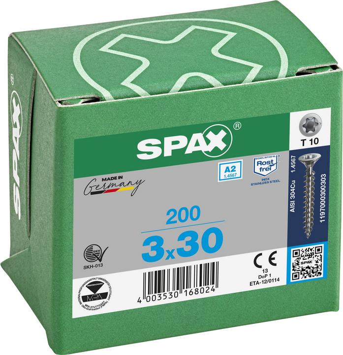 Produktbild Spax Spanplattenschrauben A2 (200 Schrauben pro Stück)
