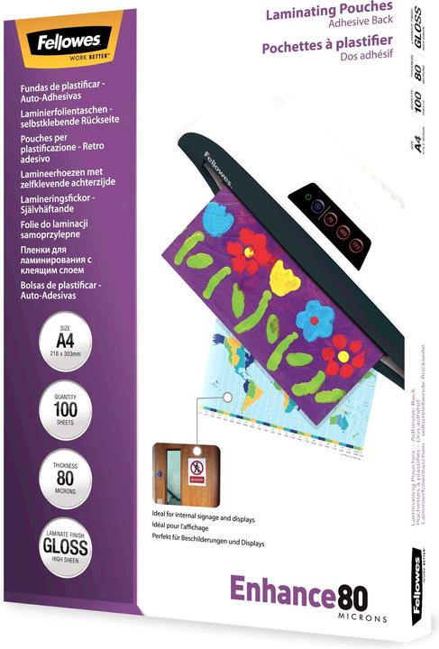 Actual product image Fellowes A4, 80 micron, self-adhesive (A4, 100 Piece, 80 µm)