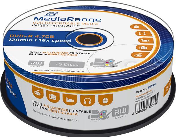 Actual product image MediaRange DVD+R 4.7GB, 25 spindle (25 x)