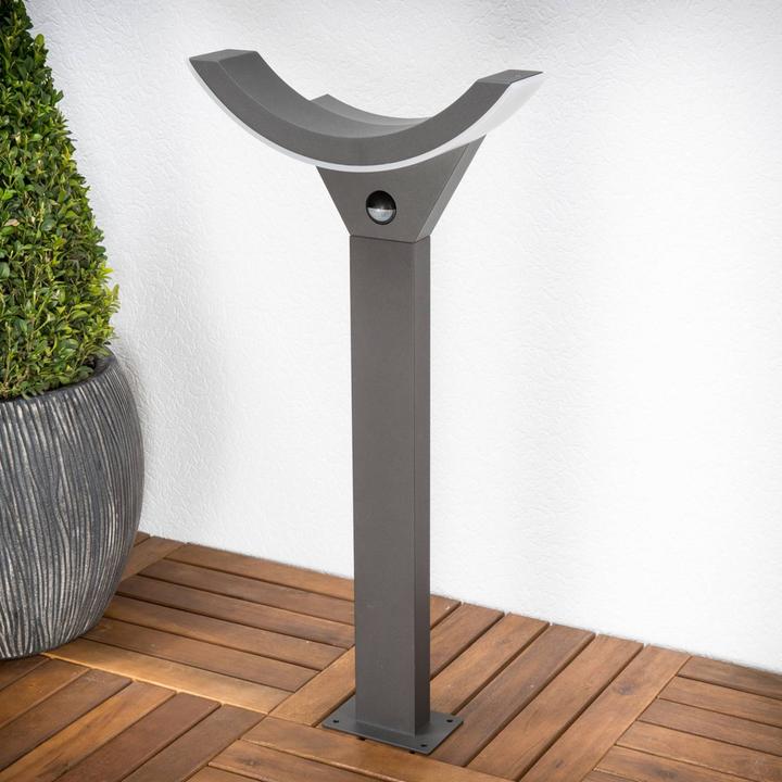 Produktbild Lucande Half Aussen Garten Leuchte w/Sensor Graphite (550 lm, IP54)