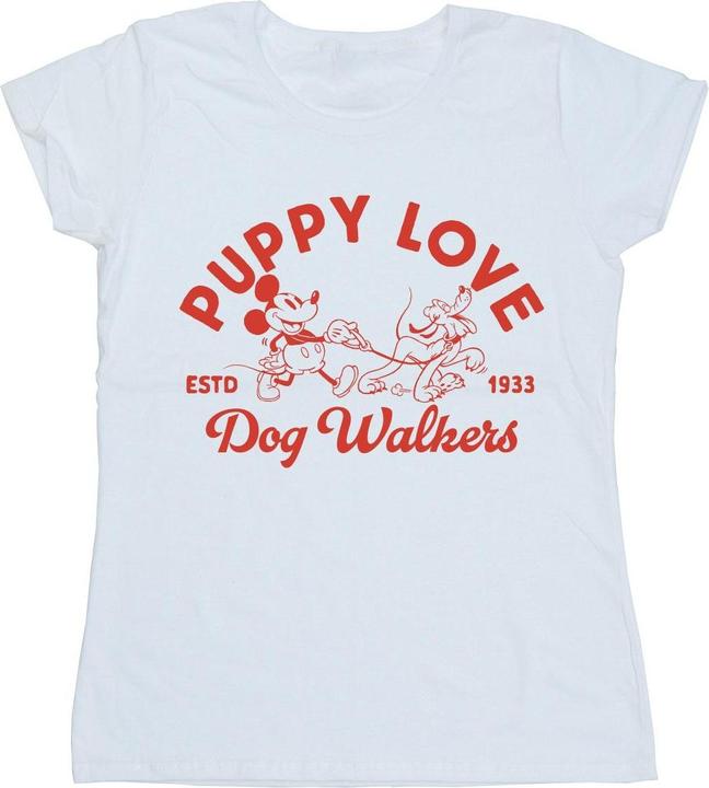 Actual product image Disney Womens/Ladies Mickey Mouse Puppy Love Cotton T-Shirt (XL)